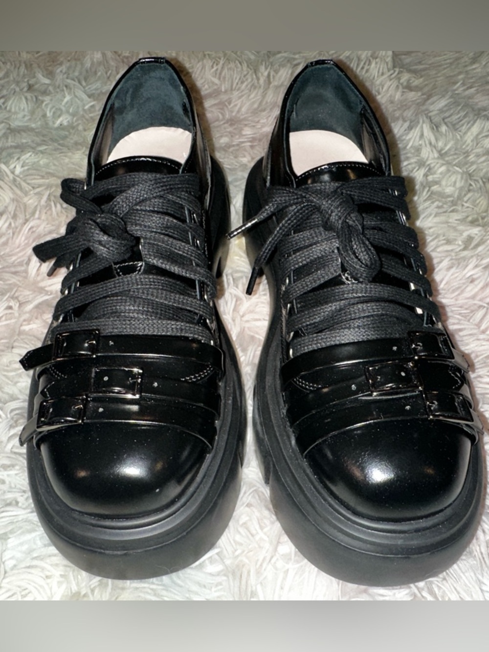 New Simone Rocha Buckle-strap Platform Boots In Black Size 37 - Picture 7 of 11
